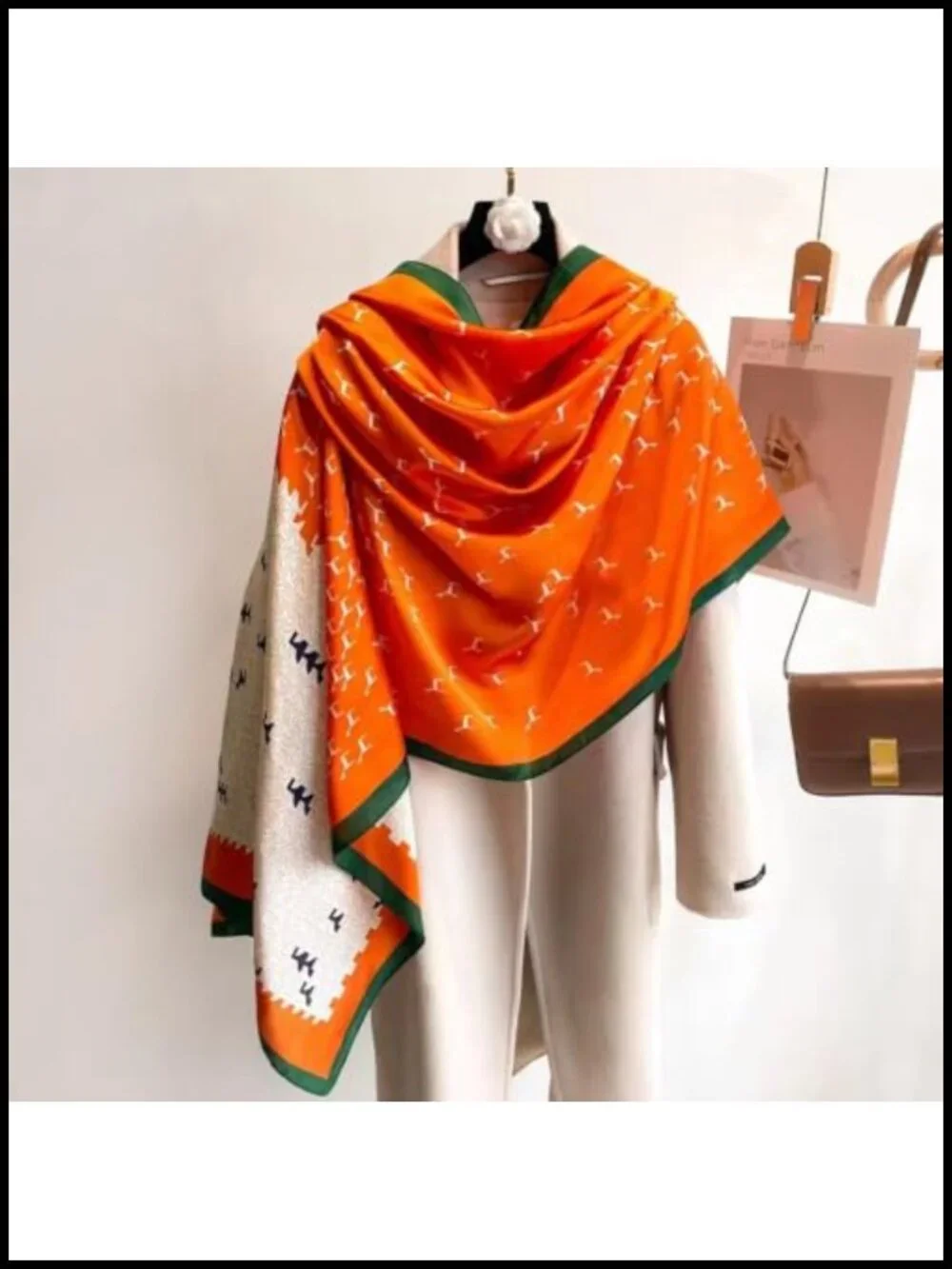 Oversized Silk Scarf Lightweight Luxury Satin Fashion Shawl Wrap Women Accessory